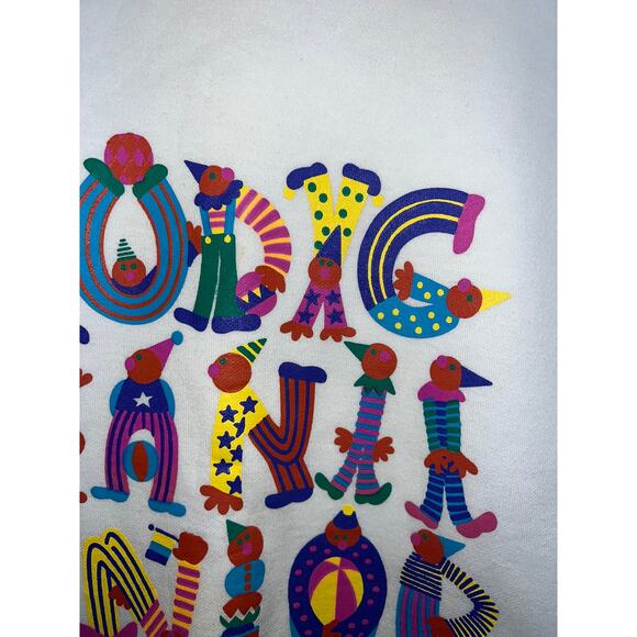 Modigliani Iunior Sweatshirt Italy Spellout Character Multicolor Crewneck Large - Picture 4 of 13